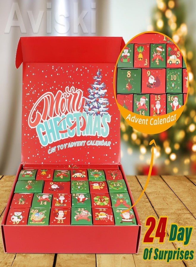 Aviski 2025 Christmas Cat Toy Advent Calendar - Holiday Gift Toys for Cat Lovers, 24 Boxes Catnip Toys, Mice, Feather Teaser and Ball Bells Countdown Calendar - Image 3